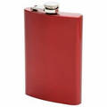 8 Oz. Stainless Steel Flask w/ Red Finish
